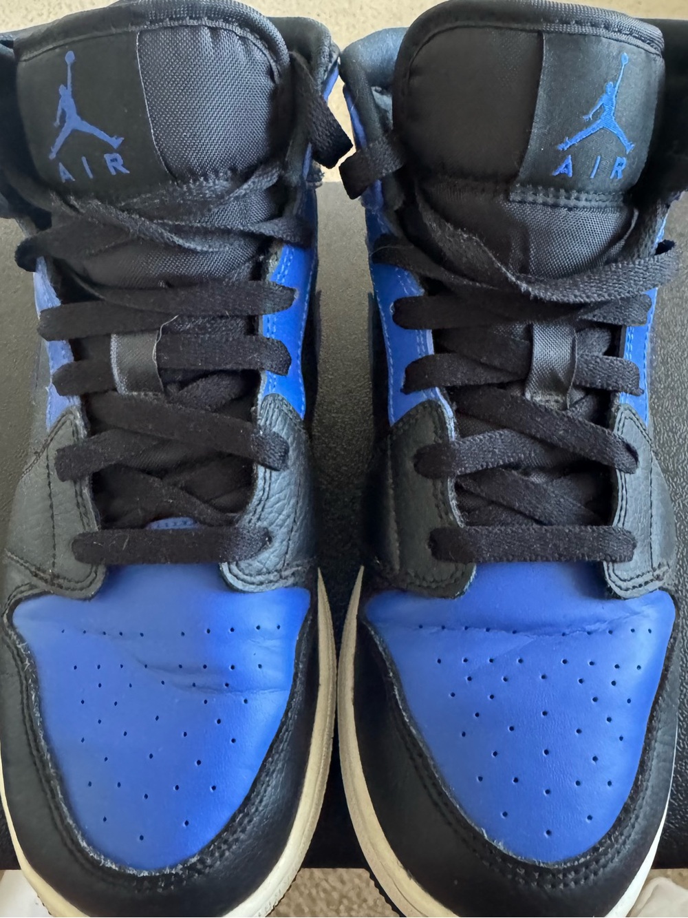 Jordan Kids Black & Royal Blue High-Top Sneakers